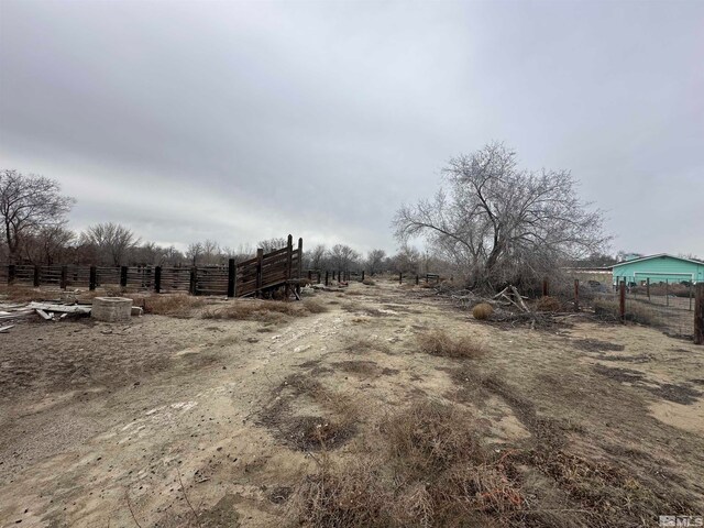 view of yard with a rural view