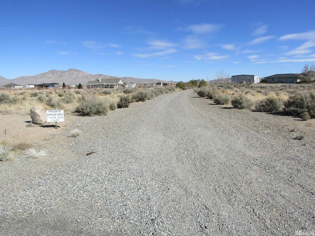 view of street featuring a mountain view