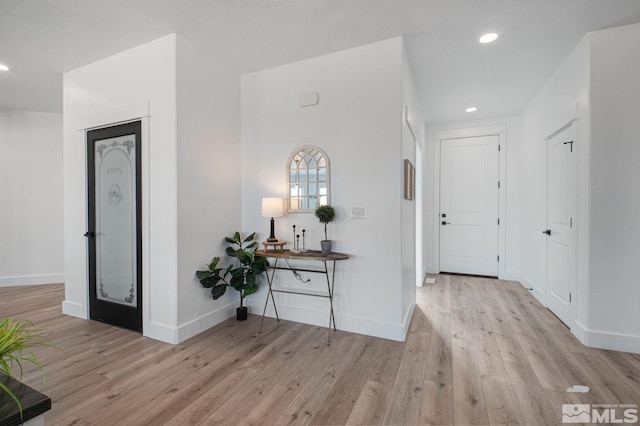 foyer featuring light hardwood / wood-style flooring