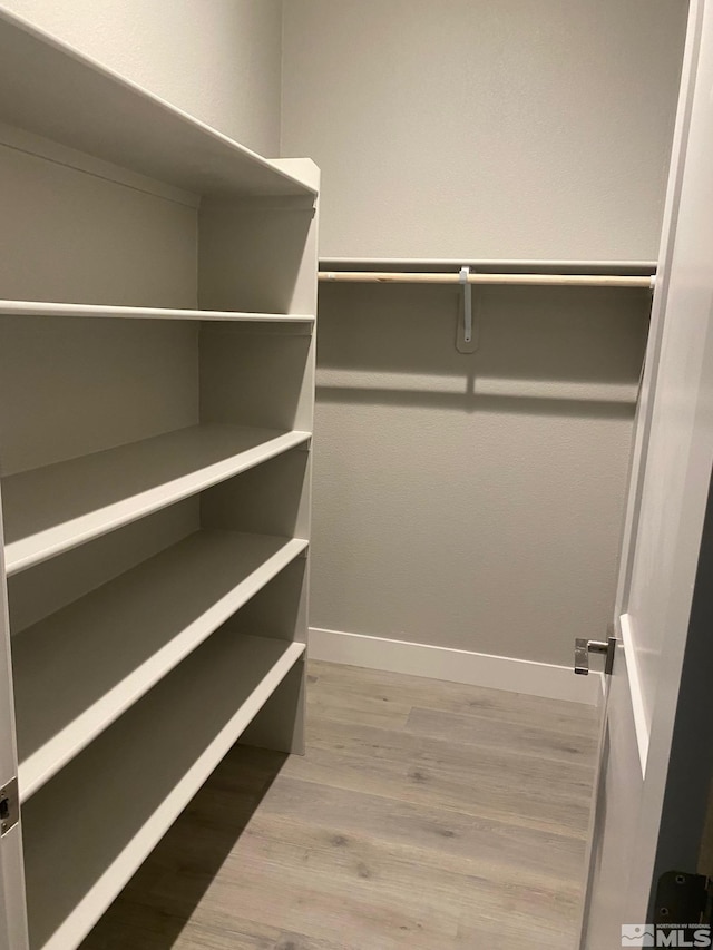 spacious closet with wood finished floors