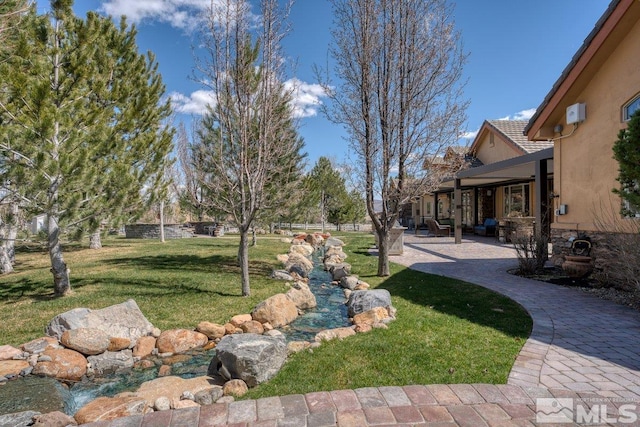 view of yard featuring a patio area