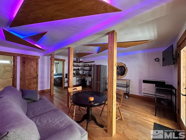 living room with light wood-type flooring