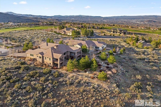 aerial view with a mountain view