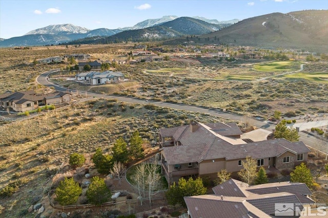 aerial view with a mountain view