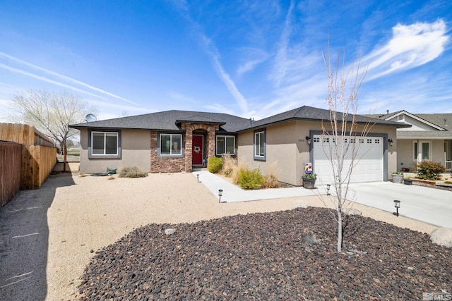 single story home featuring a garage