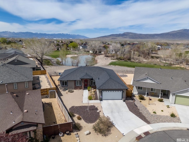 aerial view featuring a mountain view