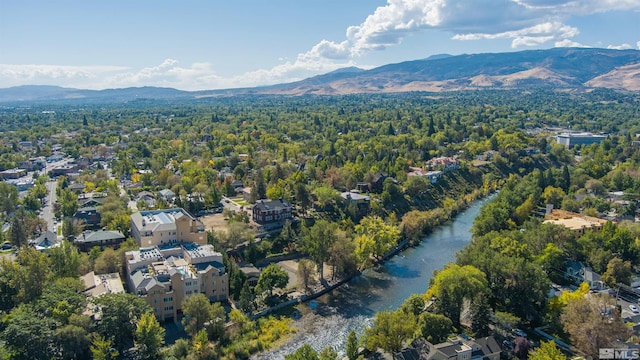 aerial view with a mountain view