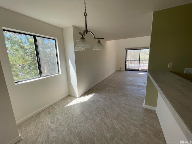 view of unfurnished dining area