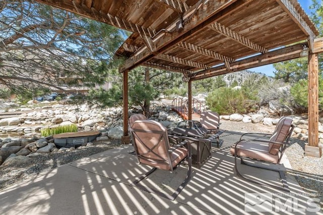 view of patio with a pergola