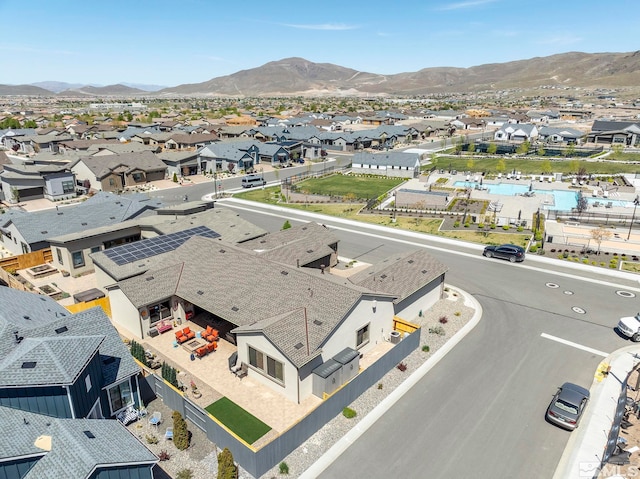 bird's eye view featuring a mountain view