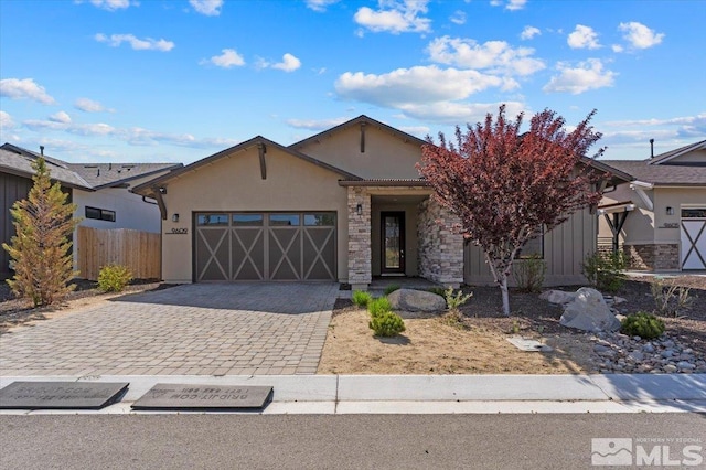 view of front of home featuring a garage