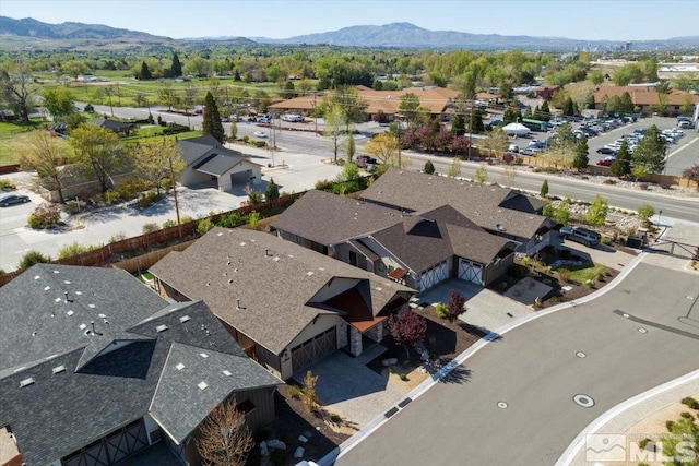 bird's eye view featuring a mountain view