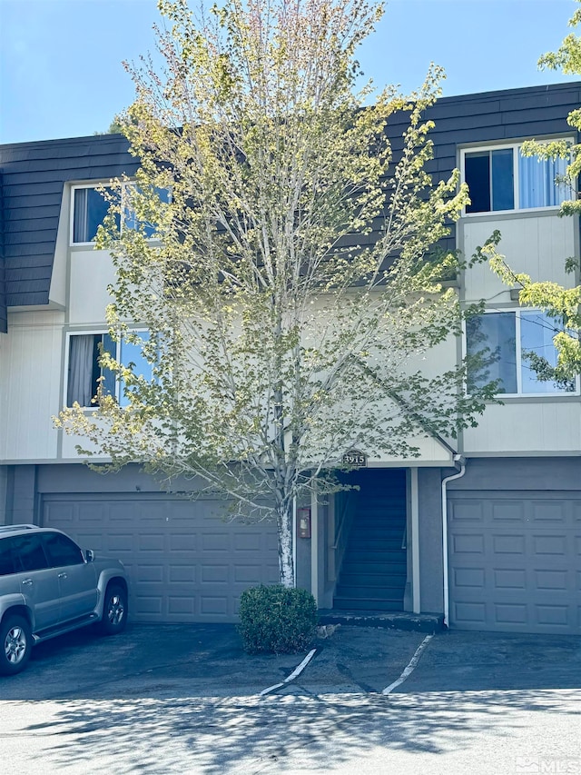 view of property featuring a garage