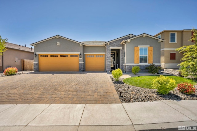 view of front facade with a garage