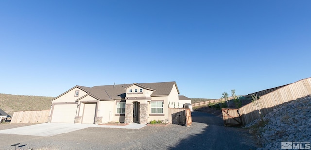 view of front facade with a garage