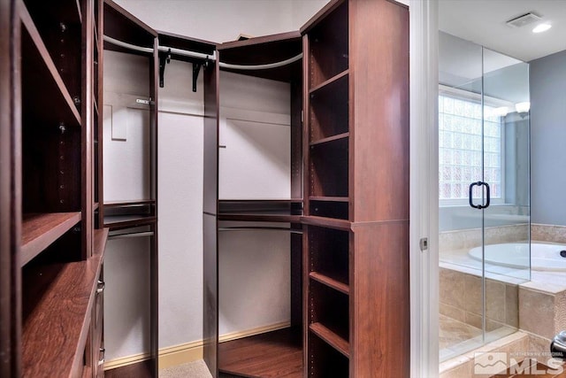 view of walk in closet