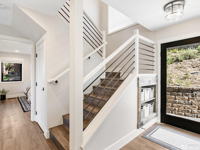 foyer featuring hardwood / wood-style floors