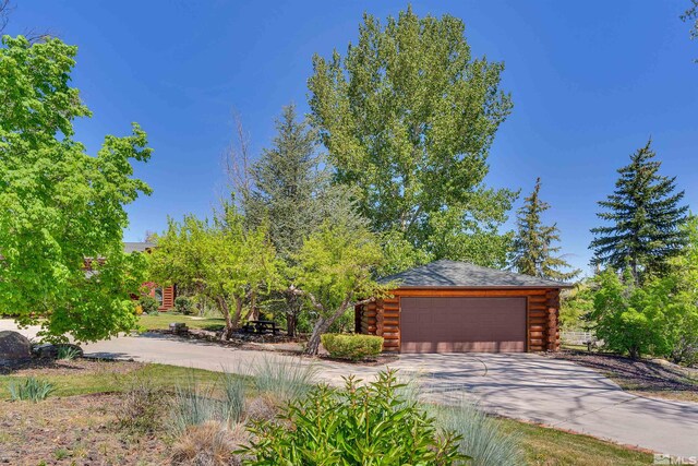 cabin with a garage