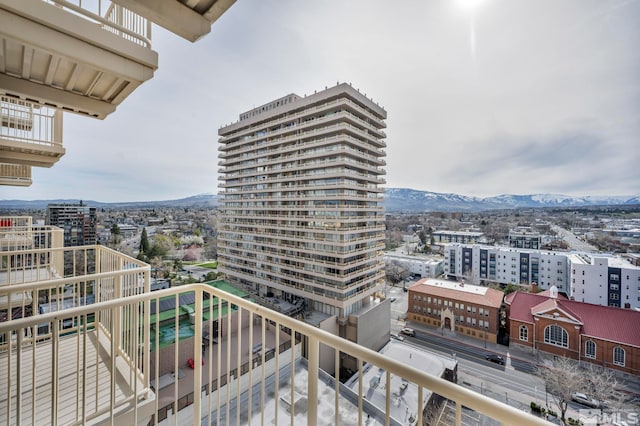 balcony with a mountain view