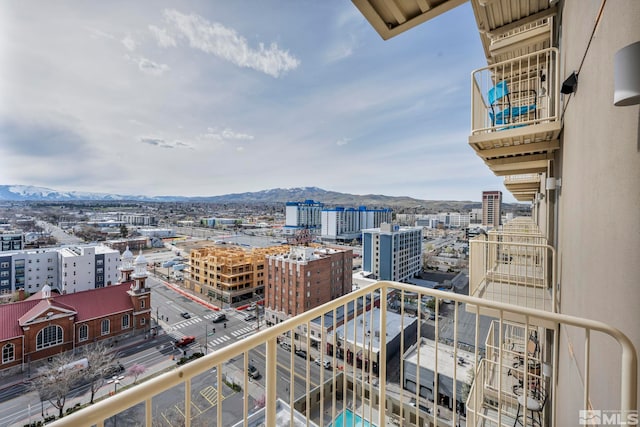 balcony with a mountain view