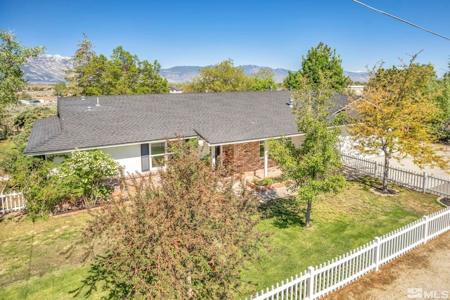 exterior space with a mountain view