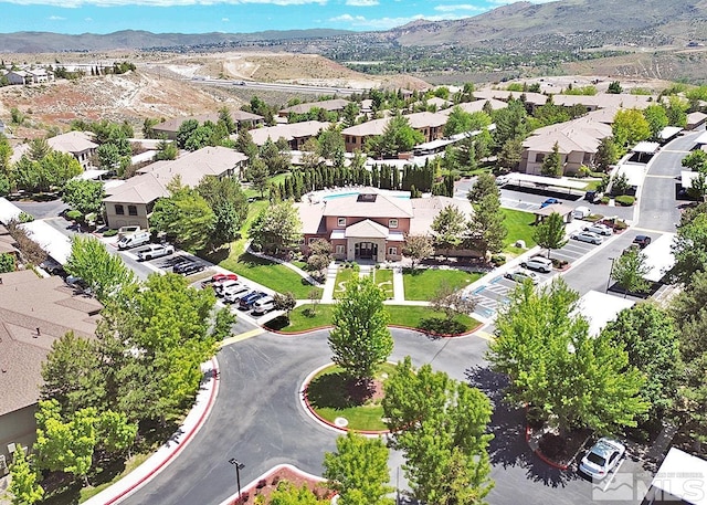 aerial view featuring a mountain view