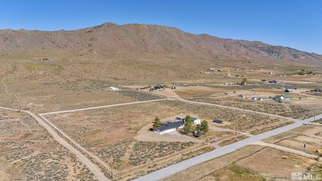 aerial view with a mountain view