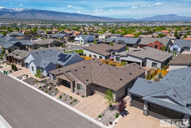 bird's eye view featuring a mountain view