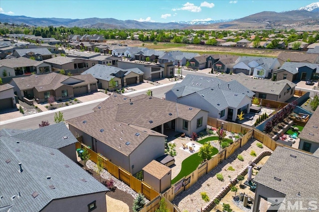 bird's eye view featuring a mountain view