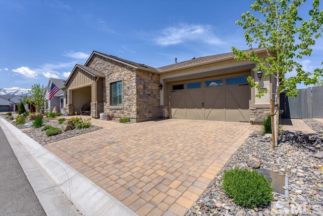 view of front facade with a garage