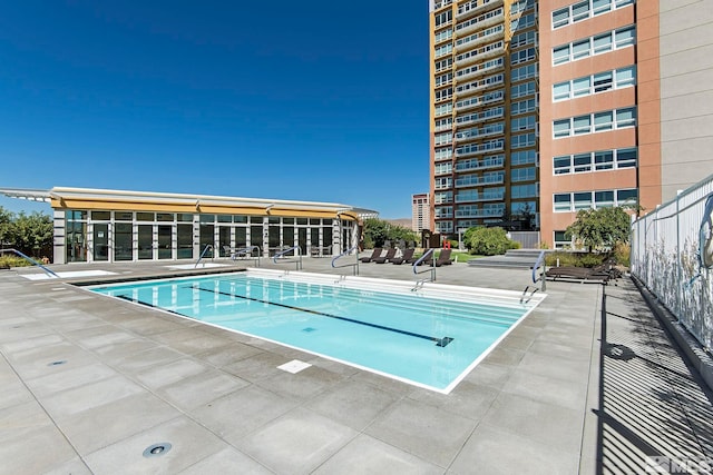 view of pool with a patio area