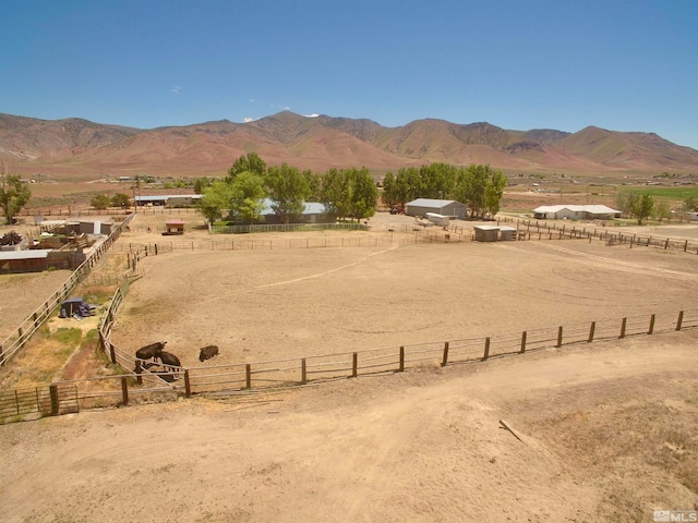 property view of mountains featuring a rural view