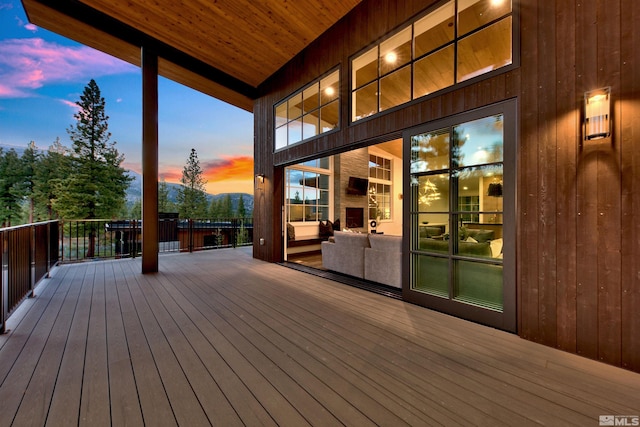 view of deck at dusk