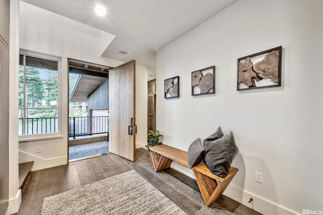 interior space featuring dark hardwood / wood-style floors