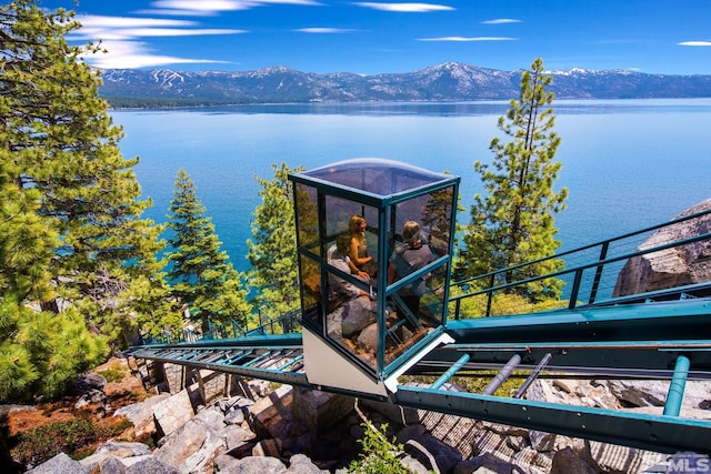 property view of water featuring a mountain view