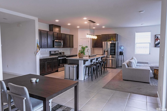 interior space with light tile patterned flooring