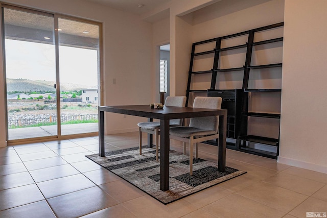 view of tiled dining space