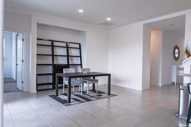 view of tiled home office