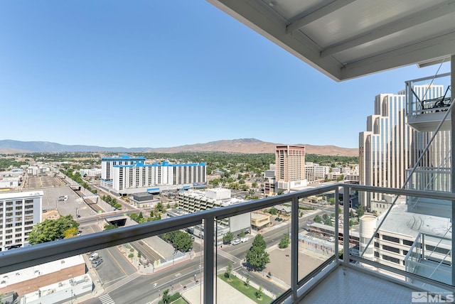 balcony with a mountain view