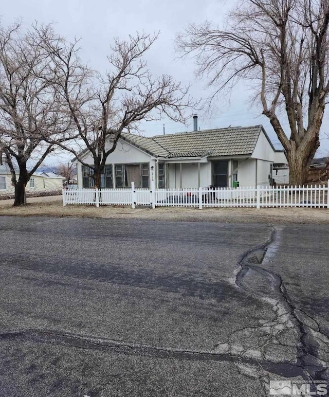 view of single story home