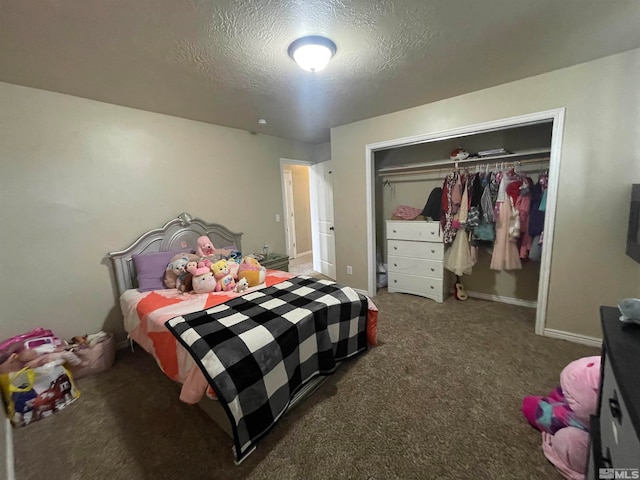 bedroom featuring a closet and carpet floors