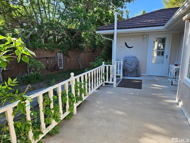 view of patio / terrace with a grill