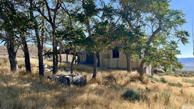 view of yard with a mountain view