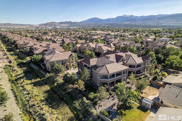 aerial view with a mountain view