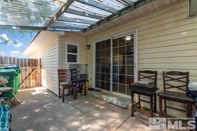 view of patio / terrace featuring a pergola