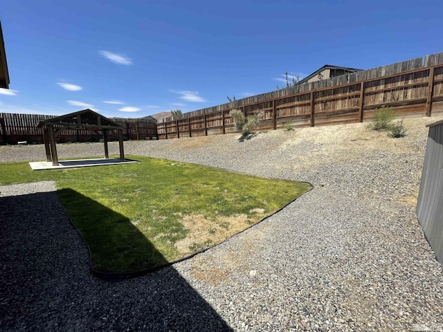 view of yard featuring a gazebo