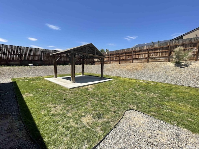 view of yard with a gazebo