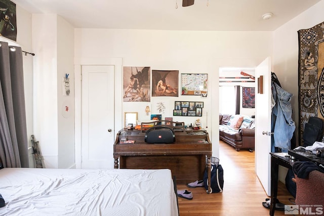 bedroom featuring light hardwood / wood-style floors