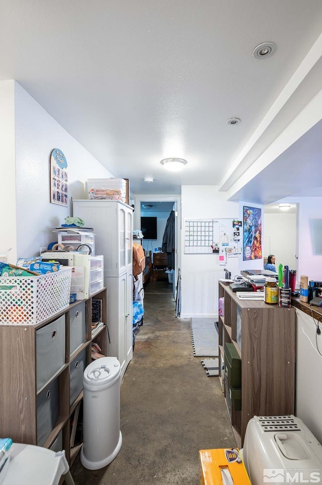 kitchen with concrete floors