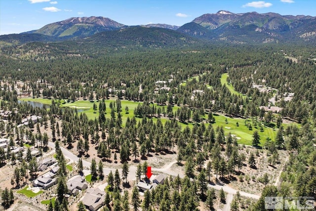 aerial view featuring a mountain view